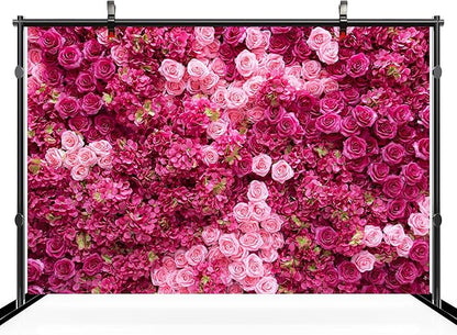 5ftx4ft Rose Wall Background Rose Photo Backdrops Spring Party Tea Party Flowers Backdrop Girls Birthday Pink Princess Party Wedding Bridal Shower Pink Floral Anniversary Ceremony Decor