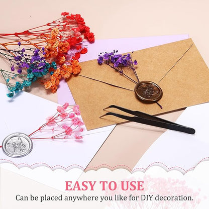 PATIKIL Mini Dried Gypsophila Flower Kit, 30Pcs 4 Inch Light Pink Natural Pressed Floral Bundles with Tweezer for DIY Resin Crafts Gift Wedding Christmas Card Decor Flower Bouquets