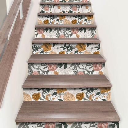 Vintage Peel and Stick Wallpaper,Boho Wall Paper Stick on Bcacksplash,17.3"x118" Contact Wallpapers,Wildflowers Botanical Papers,Removable&Renter Friendly Bright Floral Paper(1 Roll)