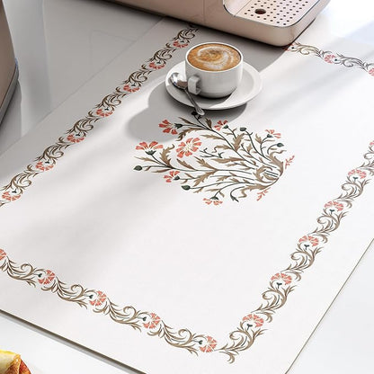 ISAENNE French Country Floral PVC Placemats Set of 6,Rectangular Minimalist Placemat, Waterproof and Heat-Resistant Place Mats, Decoration for Kitchen,Dining, Parties, Holiday,12"*17"