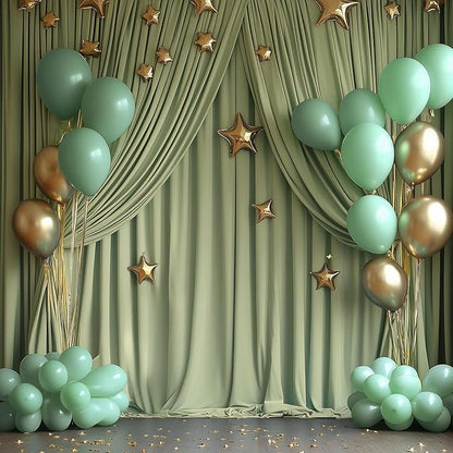 30x10ft Wrinkle Free Sage Green Backdrop Curtain for Parties Soft Fabric Drapes Wedding Curtain Backdrop for Birthday Party Decorations Background for Photography 5x10ft, 6 Panels