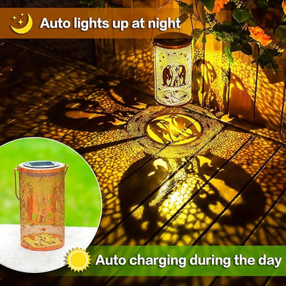 Christmas Gifts for Women Penguin Solar Lanterns Outdoor Waterproof Hanging Solar Lights Penguin Gifts for Women Men Metal Decorative LED Lanterns for Garden Decor,Yard,Patio,Lawn,Tabletop,Pathway