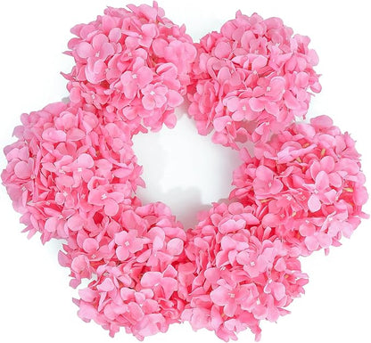 DuHouse Artificial Hydrangea Silk Flower Heads with Stem Fake Hydrangea Flowers for Wedding Home Garden Centerpiece Pack of 6(Peachy Pink)