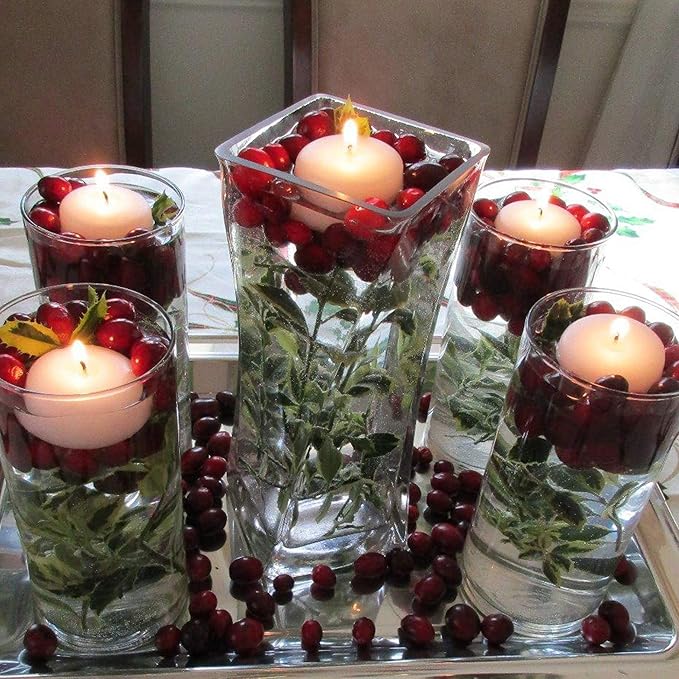 WGV Twist Bouquet Vase Bulk, 4" W, 10" H, Clear Square Block Gathering Hurricane Glass Floral Container, Centerpiece, Home Wedding Event Decor, 12 Pieces(VUT0410)