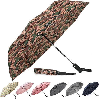 Nollia Windproof Automatic Travel Umbrella, Compact Portable with Reinforced Ribs for Sun & Rain
