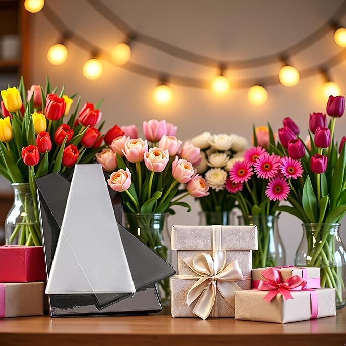100 Pcs Transparent Flower Packaging Bags,Clear Plastic Flower Bouquet Bag Sleeve Cellophane Bags Rose Packaging Gift Wrap Cellophane for Valentine's Day, Gift Wrap Cellophane Bags