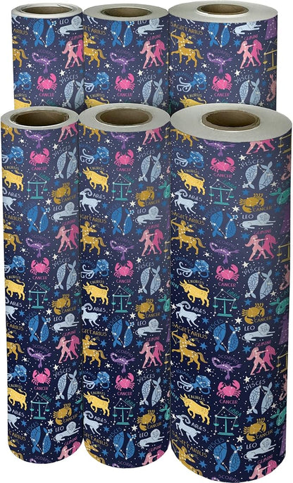 Jillson Roberts Bulk Gift Wrap, Everyday Gift Wrapping Supplies, Astrology, 1/4 Ream 208 feet x 24 inches