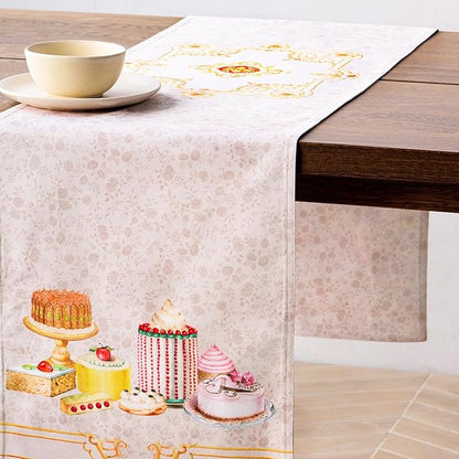 Maison d' Hermine Table Runner 100% Combed Cotton Premium 14.50 Inch x 108 Inch Decorative Runner Table Runners, Dining, Kitchen, Parties & Camping, Pastries (Double Layer)