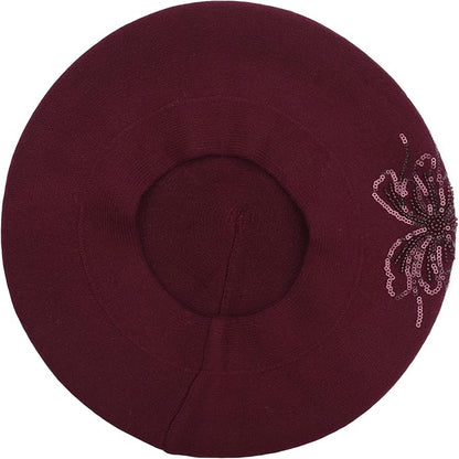 Winter Women French Beret Hat Kaschmir Solid Color Knitted Berets