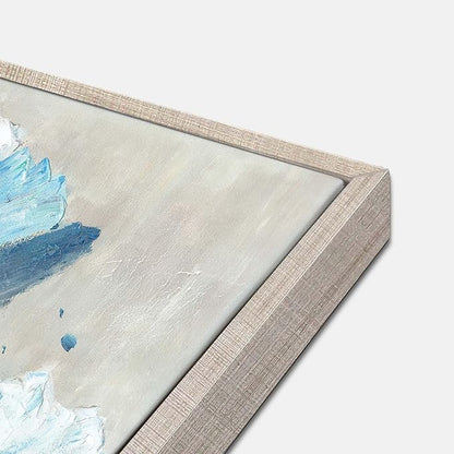 Flower Canvas Framed Wall Art: 2 Pieces Living Room Turquoise Floral Abstract Prints Artwork Vintage Teal Bouquet Botanical Painting Picture for Bedroom Bathroom Home Office