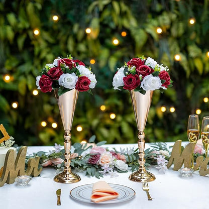 Flower Centerpieces for Wedding Tables: Wedding Table Decorations Burgundy & White Flower Balls Centerpieces for Engagement Cerebration Party Center Pieces 2 Packs