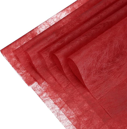 YELARXI Flower Wrapping Paper, Cotton Wrapping Flower Paper, Non-Woven Waterproof Floral Bouquet Wraps - Fitting for (Florist Supplies/Gift) 22 x 22 Inch & 40 Pack & Red