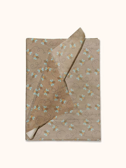 Bees Printed Tissue Paper for Gift Bags or Boxes and Wrapping - Bulk Summer Decorative Art Tissue Paper for Packaging and Gifting | 24 Sheets 20" x 30"