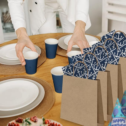 Nautical Anchors Printed Tissue Paper for Gift Bags or Boxes and Wrapping - Bulk Decorative Art Tissue Paper for Packaging and Gifting | 24 Sheets 20" x 30"