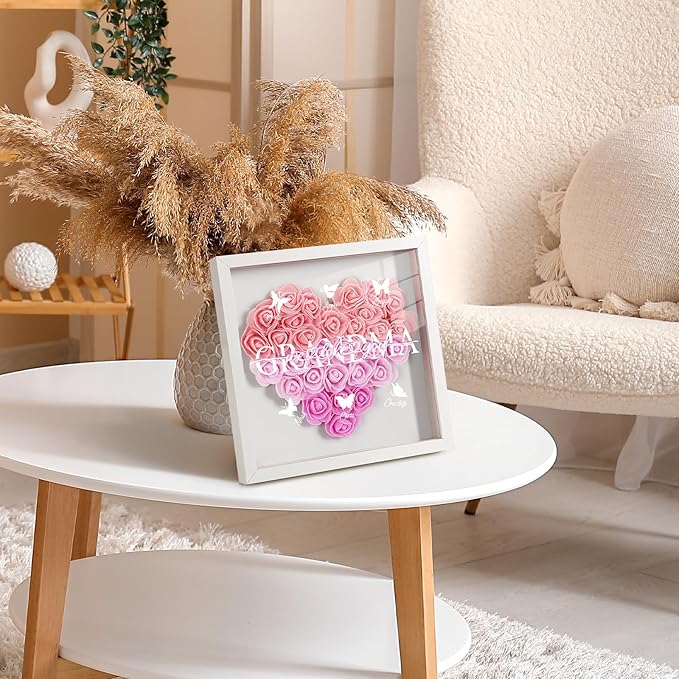 Mom We Love You - Personalized Flower Shadow Box with Names, Christmas Mothers Day Flower Box Gifts for Mom (Style 2-Grandma with Names)
