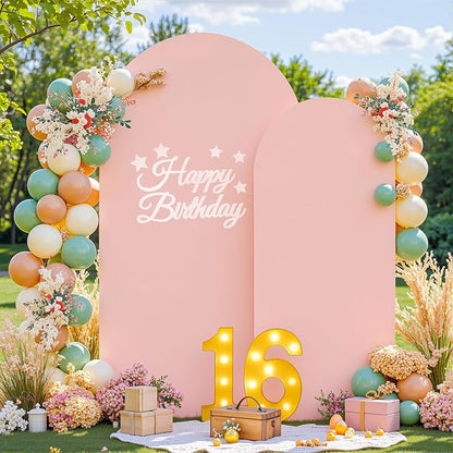 Pink Arch Backdrop Cover Set of 2 Dusty Pink Arch Cover 7.2 and 6ft Wedding Arch Cover Stretchy Backdrop Bridal Baby Shower Birthday Party Arches Stand Covers Spandex