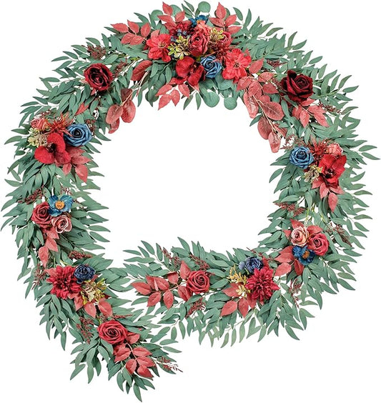 9FT Wedding Arch Flower Garland, Handmade Wedding Table Decorations,Head Table Floral Decor for Noble and Charming Wedding Ceremony