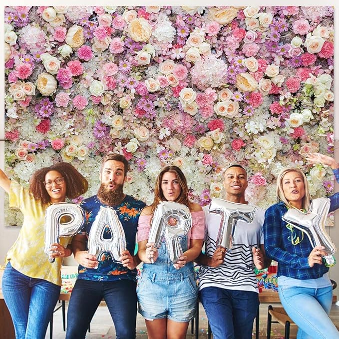 Pink Flower Wall Backdrop,Spring Mothers Day Flowers Photo Backdrop,Rose Girls Birthday Party Weeding Bridal Shower Backdrop Studio Photo Booth Props,6X4FT