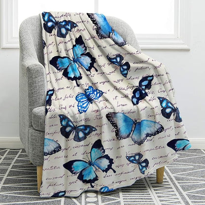 Jekeno Butterfly Throw Blanket Gifts for Women Girls, Christmas Birthday Valentines Day Butterfly Gifts for Butterflies Lovers Adult Kids,Butterfly Colorful Blanket Decor for Home Bed Couch