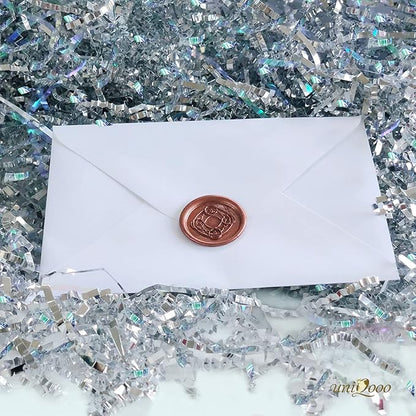 UNIQOOO 1/2 LB Metallic Iridescent Silver Crinkle Cut Paper Shredded Filler, Sparkle Crystal Unicorn Silver Paper Shreds Raffia Tissue, Craft Bedding Cushion, For Christmas Gifts Wedding Birthday