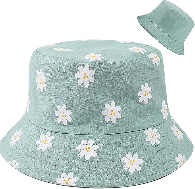 XYIYI Cute Bucket Hat Beach Fisherman Hats for Women, Reversible Double-Side-Wear