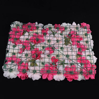 16"x 24" Artificial Flower Wall Panels,Flower Wall Mat Silk Flower Panels for Outdoor Garden Backyard Fence Fence Privacy Screen and Indoor Wall Decor (4Pcs Rose Red+ Pink+ Light Yellow)