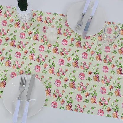 Aimyoo Ivory Floral Wrapping Paper Jumbo Roll 17 in x 60 ft, Vintage Peony Flower Gift Wrap for Wedding Bridal Shower Women Birthday
