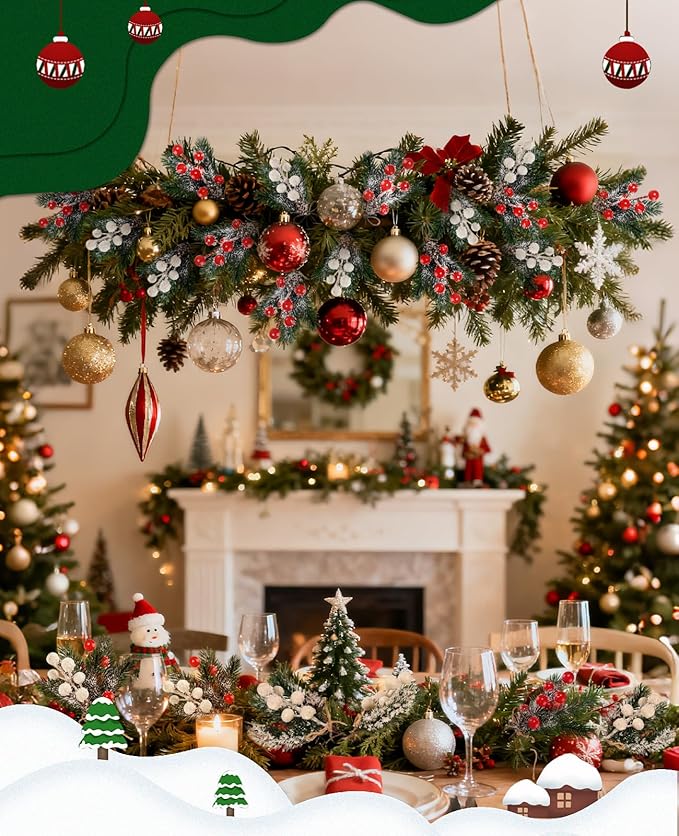 20 Pack 8inch Artificial Christmas Floral Picks, Red and White Fake Berry Picks Stems, Pine Branches Pick, Faux Floral Pick with Pinecones Holly Leaves for Vase Floral Arrangement Wreath Decor Crafts