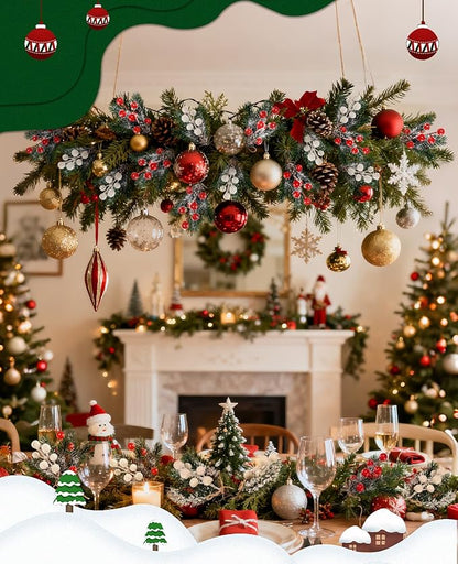 20 Pack 8inch Artificial Christmas Floral Picks, Red and White Fake Berry Picks Stems, Pine Branches Pick, Faux Floral Pick with Pinecones Holly Leaves for Vase Floral Arrangement Wreath Decor Crafts