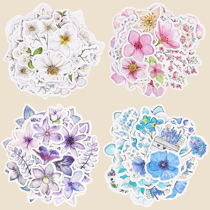 Knaid Flower Stickers Set (360 Pieces) Decorative Assorted Floral Sticker for Scrapbooking Planner Bullet Journals Supplies