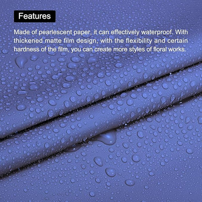 MECCANIXITY 20 Pcs Flower Wrapping Paper 22.8x22.8 Inch Waterproof Florists Wrapping Paper for Florist Bouquet Supplies, DIY Crafts, Gift/Gift Box Packaging Dark Blue