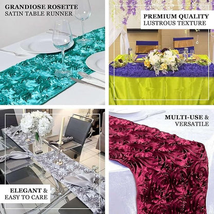 Efavormart Wonderland Rosette Premium Table Runners for Weddings Party Banquets Decor Fit Rectangle and Round Table - Royal Blue