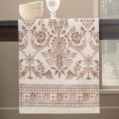 Maison d' Hermine Table Runner 100% Cotton Double Layer Table Runners 108 inches Long for Thanksgiving Christmas Decorations Home Kitchen Dining Party Wedding (Allure, 14.5" x 108")