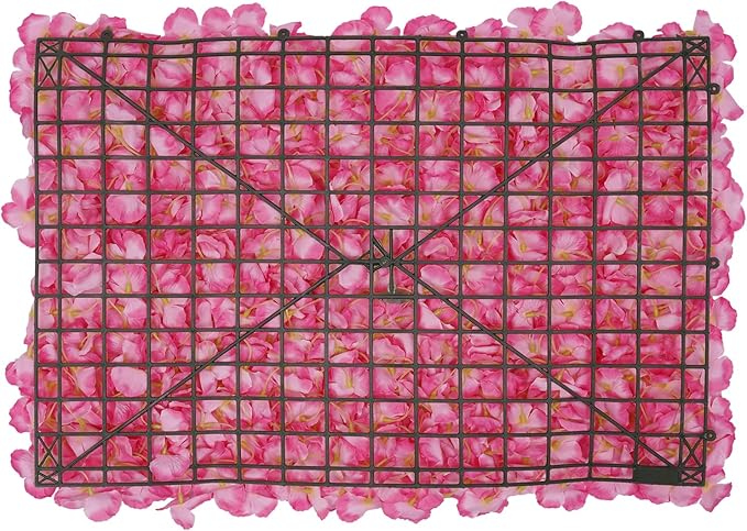 CNCEST 20Pcs Flower Panels,15.7"x 23.6" Artificial Flower Wall Panel, Pink Flower Backdrop Wall for Home Party Wedding Christmas Festival Photo Backdrop Decor (Pink-20pcs)