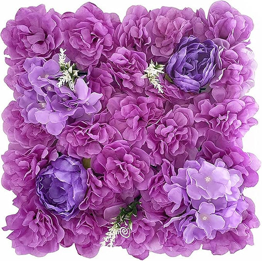Flower Wall Backdrop, 12PCS 10.6"-15.7" Artificial Flower Wall Panel with Various Styles, 3D Floral Wall Decor for Wedding Photo Background Festive Party Home Decoration (F017, 13.8 * 13.8in)