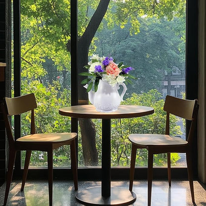 Artificial Flowers in Teapot Vase,Centerpieces Coffee Table Decor,Artificial Flower Arrangement for Home Party Office Wedding Kitchen Room