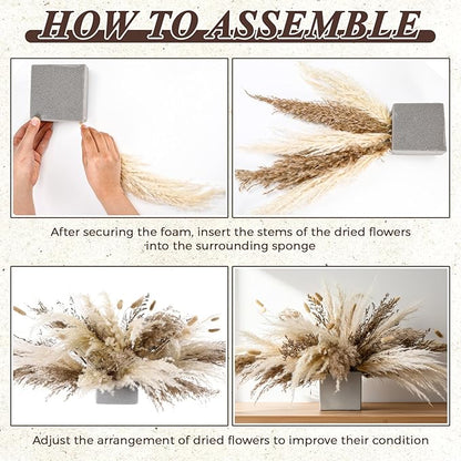 Layhit 1 Set Boho Dried Flower Wall Hanging 35 inch Pampas Grass Bouquet Dry Flower for Vase Crafts DIY Handmade Floral Plant Weeding Arch Decor