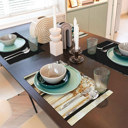 Autumn Forest Placemats Set of 6,Kitchen Table Mats for Dining Outdoor Home Decor Linen 12x18 Inch 6 PCS, Style-9