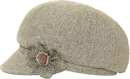 Women Retro Classic Visor Newsboy Cabbie Cap Beret Hats with Flower Buckle for Woman Ladies