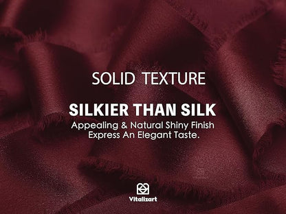 Vitalizart Silk Satin Ribbon 1 inch x 15 Yard Burgundy Red Handmade Frayed Ribbons for Gift Wrapping Baby Shower Wedding Bridal Bouquets Holiday Decor