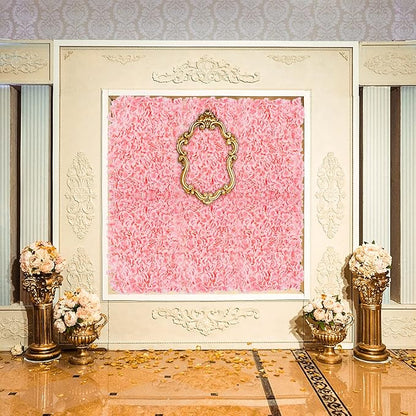 BLOSMON Flower Wall Panel Backdrop Decor Blush Artificial Floral Backdrop for Wedding Party Baby Bridal Shower, 6 Pcs Hanging 3D Fake Hydrangea Wall Decoration, Silk Faux Hydrangea Flower Backdrop