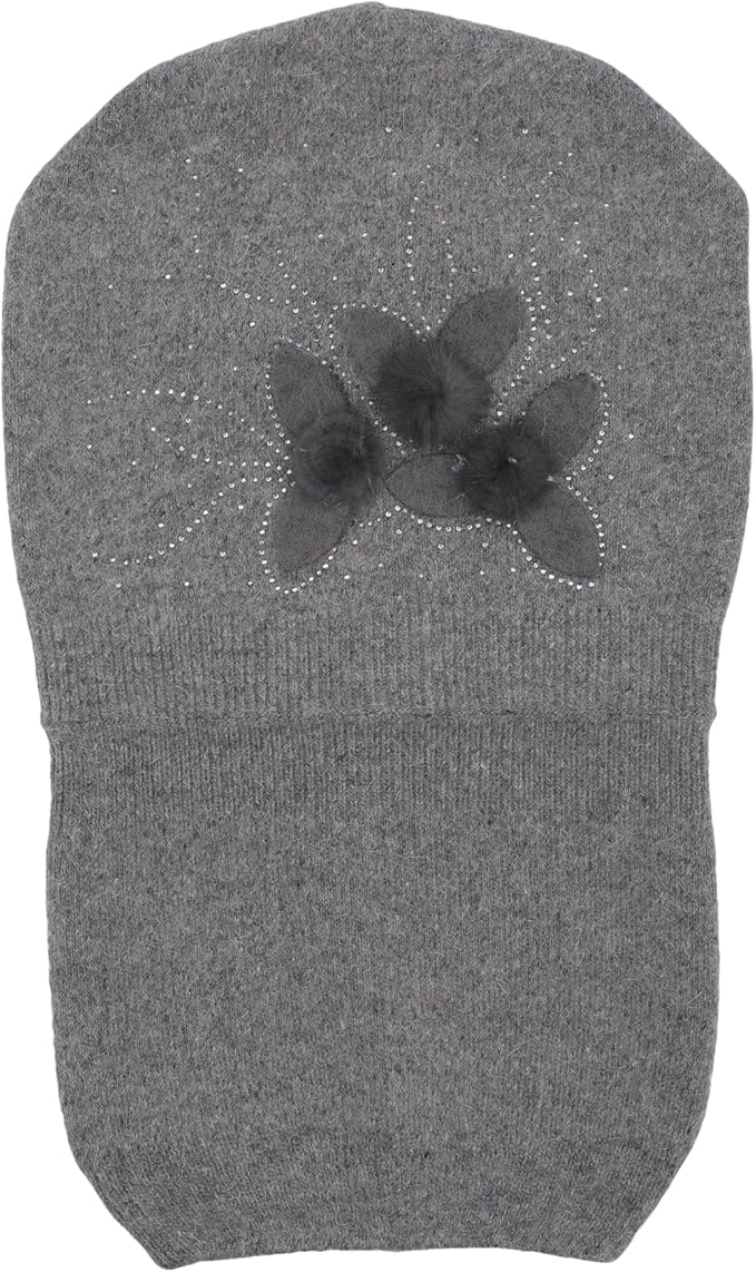 ZLYC Women Floral Slouchy Beanie Hat Double Layer Winter Knit Skull Cap