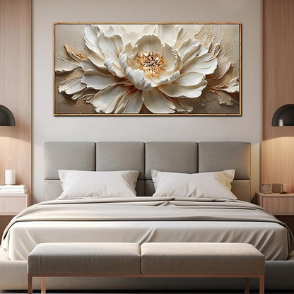 Large Flower Canvas Wall Decor for Living Room Teen Room Decor for Girls Bedroom Framed Artwork for Walls 29 x 58 Inch