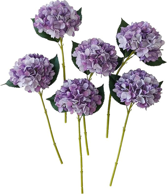 Hydrangea Artificial Flowers,Faux Hydrangea Flowers,Artificial Hydrangeas Flowers with Stems,Fake Hydrangeas,Silk Hydrangeas Flowers with Stems for Home Decor (10, Eggplant Purple)