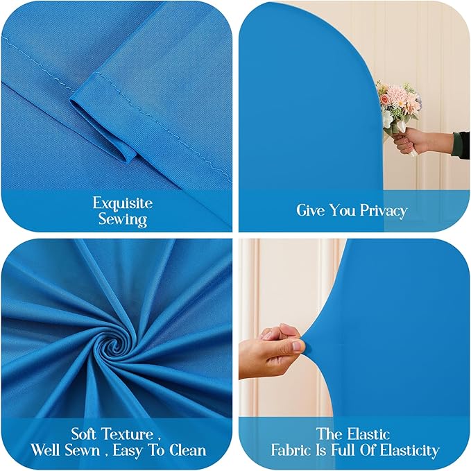 Gradient Blue Arch Backdrop Cover 7.2FT 6.6FT 6FT Arch Covers Stretchy Backdrop Set of 3, Party Arch Cover Spandex Fitted Under The Sea Fabric Arch Covers for Baby Shower Birthday Wedding Decoration