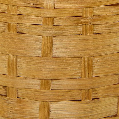 Deco 79 Bamboo Wood Decorative Vase Tall Woven Floor Centerpiece Vase, Vase for Home Decoration 8" x 8" x 30", Brown