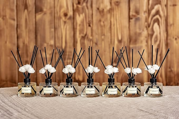 CULTURE & NATURE Reed Diffuser Set 6.7oz (200ml) Grapefruit Verbena Scented Diffuser with Sticks Home Fragrance Reed Diffuser for Bathroom Shelf Decor