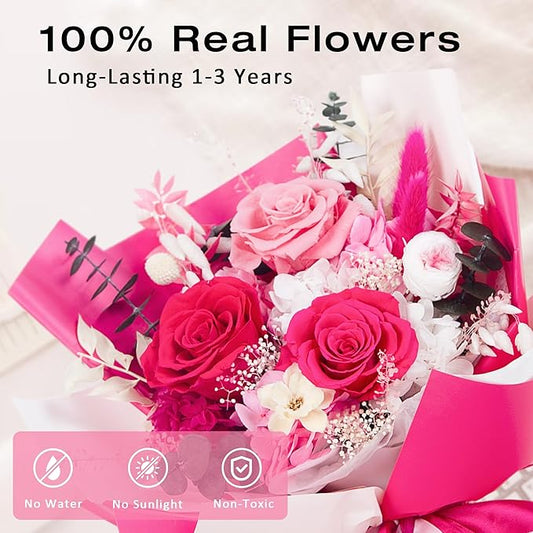 Vrioca Flowers for Delivery, Preserved Flowers Bouquets, Birthday Gifts for Women Mom