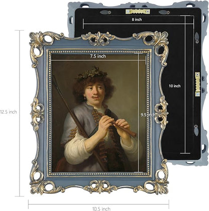 SIMON'S SHOP Vintage Picture Frames 8x10, Antique Style 8x10 Picture Frame for Wall and Tabletop, Dark Navy Blue Frames for Photos Artworks School Pictures