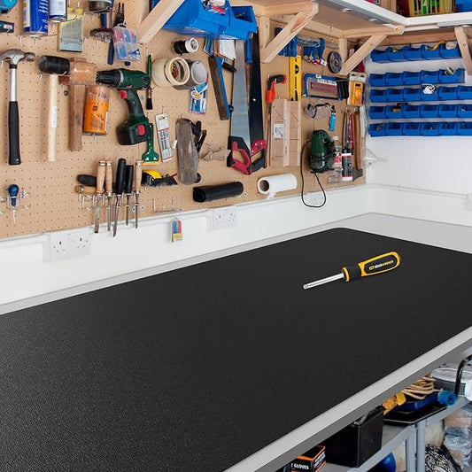 Black Plastic Table Cover Protector, 42" x 96" Waterproof Easy Flat PVC Desk Pad Mat, 1.5mm Thick Rectangle Vinyl Table Top Protector for Dining Room Table, Office, Dresser